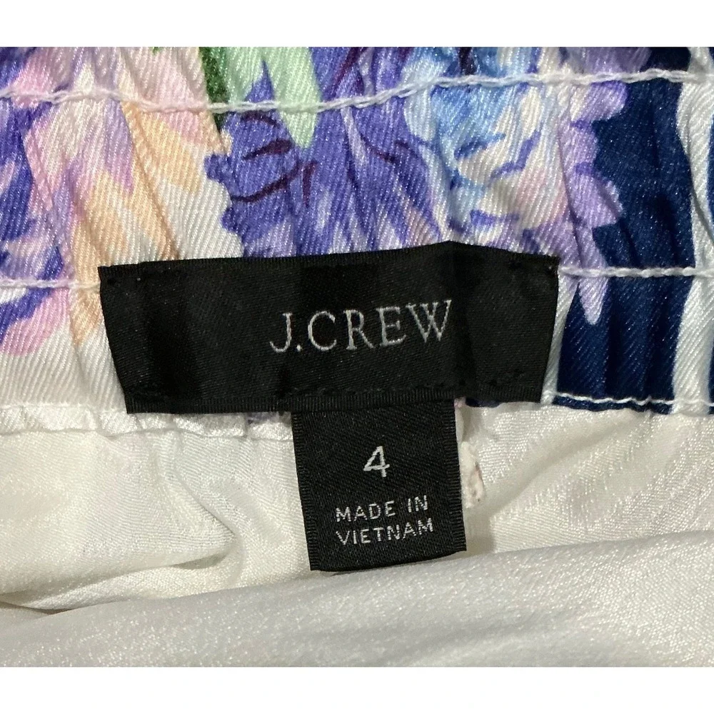 J.Crew Vintage Floral Stripe Drapey Pull-On Pant and Top Lounge Set Blue S 4